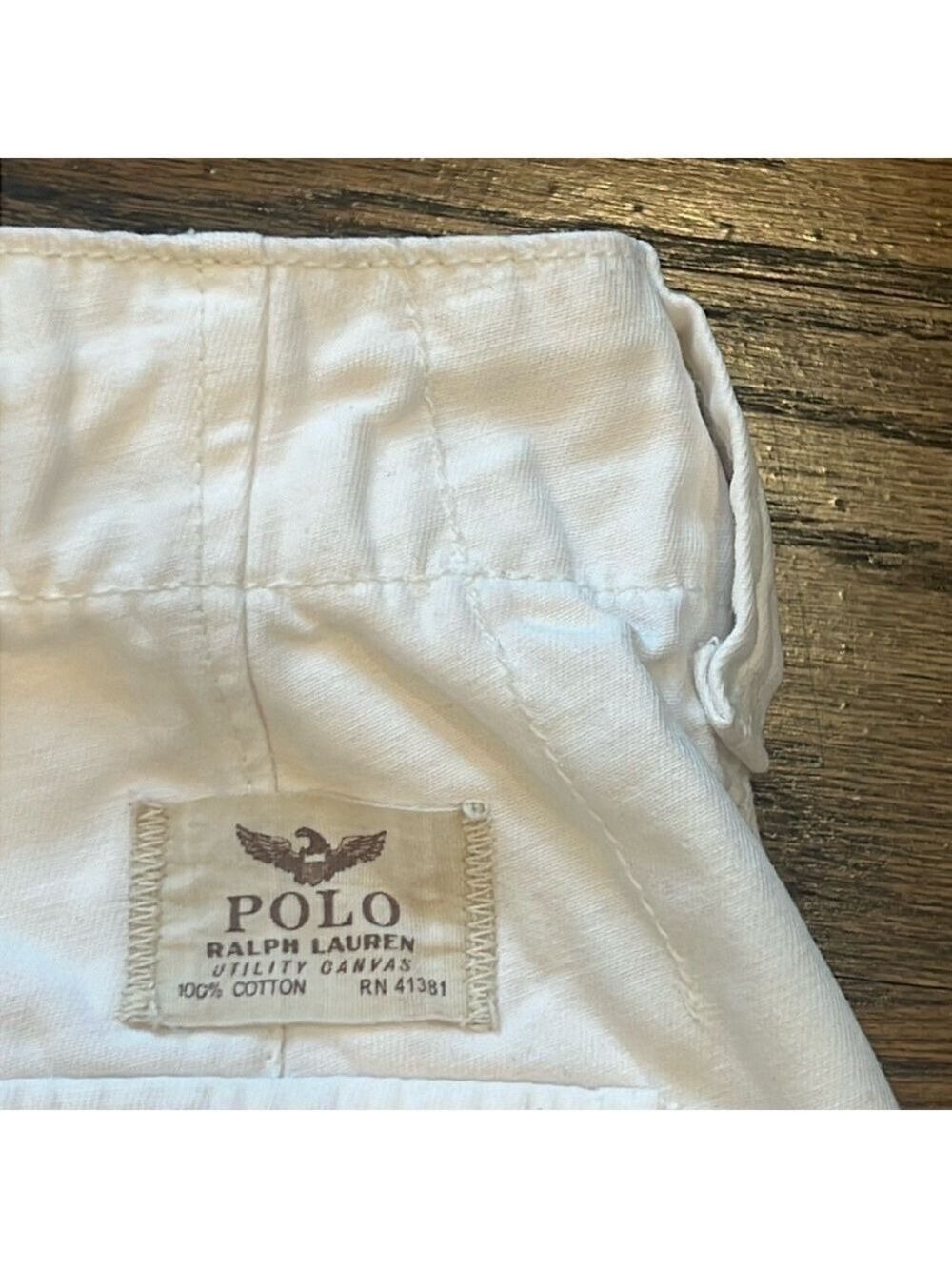 Polo Ralph Lauren Classic Cargo Shorts Khakis White/Relaxed Fit Size 31 - Picture 13 of 16